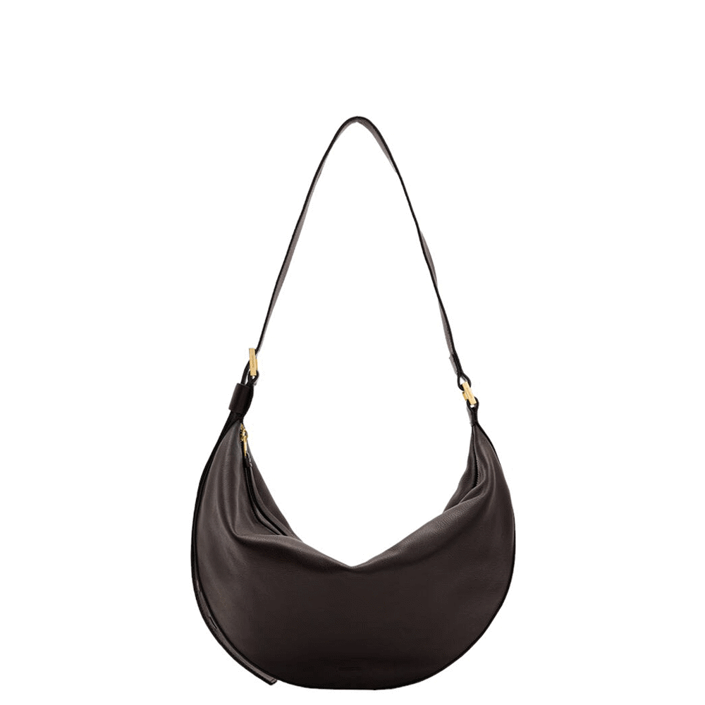 AllSaints Half Moon Leather Shoulder Bag